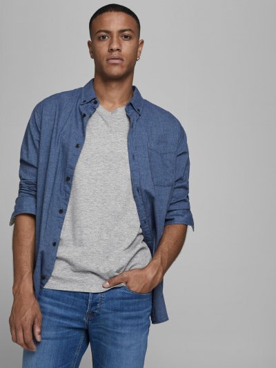 JJEplaın V Yaka Basıc Tişört 12136713