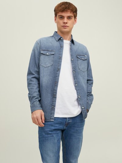 Jack Jones Erkek Denim Gömlek Jjesherıdan 12138115