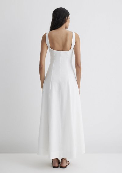 ASKILI DOKUMA ELBİSE Beyaz