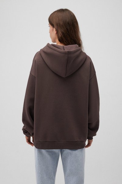 MAVİ LOGO KAPÜŞONLU SWEATSHIRT Raisin