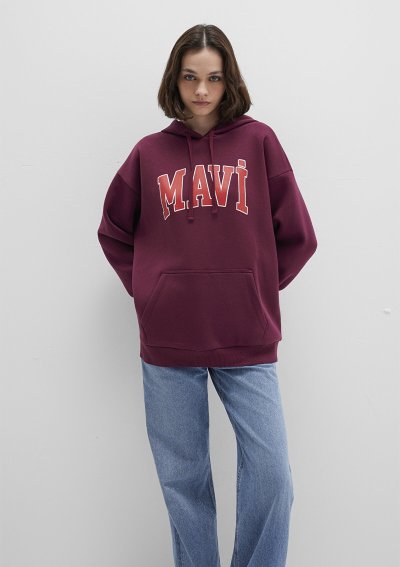 MAVİ LOGO KAPÜŞONLU SWEATSHIRT Maroon Ba
