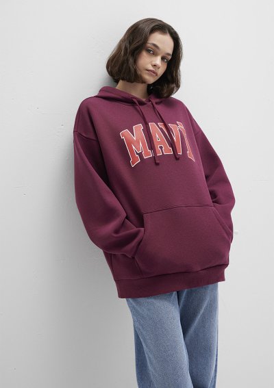 MAVİ LOGO KAPÜŞONLU SWEATSHIRT Maroon Ba