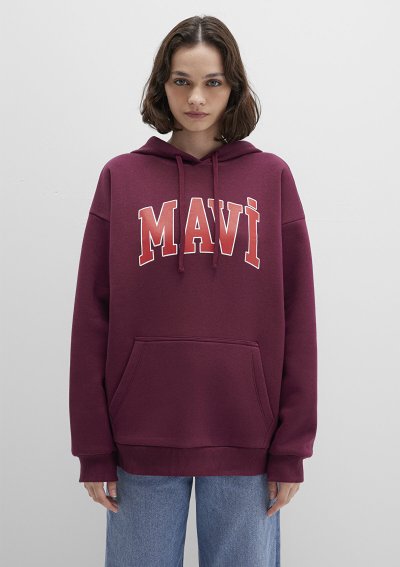MAVİ LOGO KAPÜŞONLU SWEATSHIRT Maroon Ba