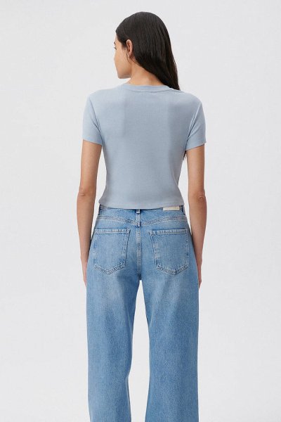 YUVARLAK YAKA BASIC TİŞÖRT Zen Mavisi