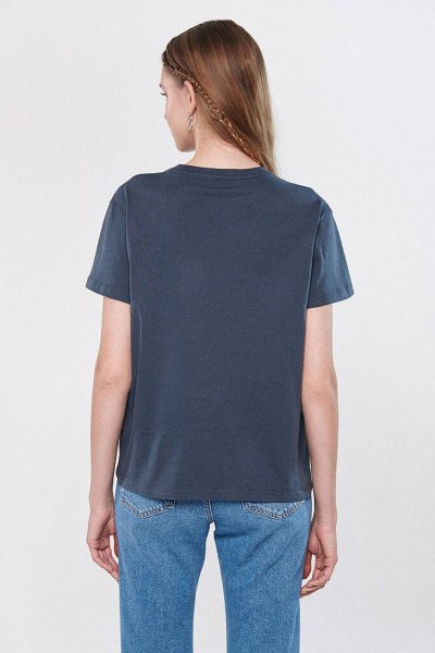 YUVARLAK YAKA TİŞÖRT Mürekkep Mavi