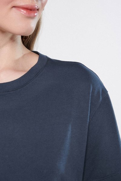 YUVARLAK YAKA TİŞÖRT Mürekkep Mavi