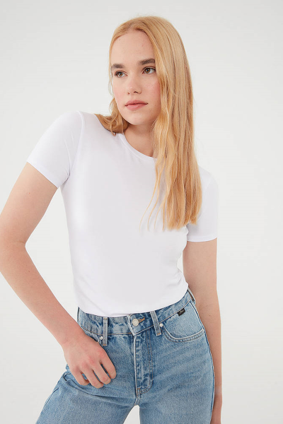 YUVARLAK YAKA BASIC TİŞÖRT Beyaz