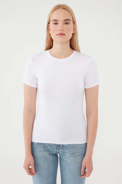 YUVARLAK YAKA BASIC TİŞÖRT Beyaz