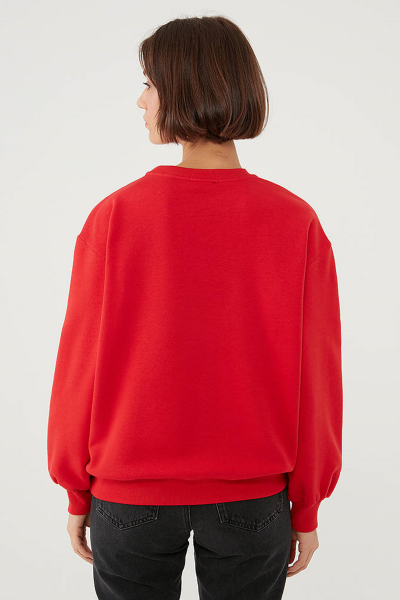 BİSİKLET YAKA SWEATSHIRT Parlak Kırmızı