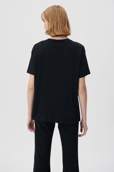 KEDİ BASKILI TİŞÖRT Kömür