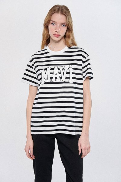 KISA KOLLU LOGO PENYE  Siyah Beyaz Çizgi