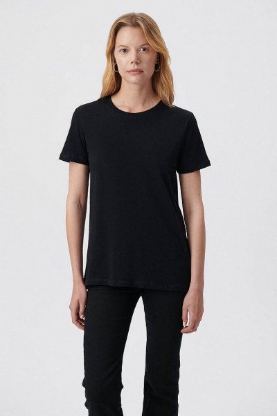 BİSİKLET YAKA TİŞÖRT Siyah