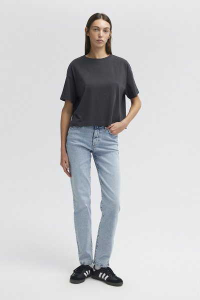 BİSİKLET YAKA TİŞÖRT Kömür