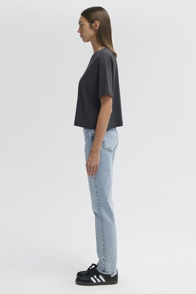 BİSİKLET YAKA TİŞÖRT Kömür