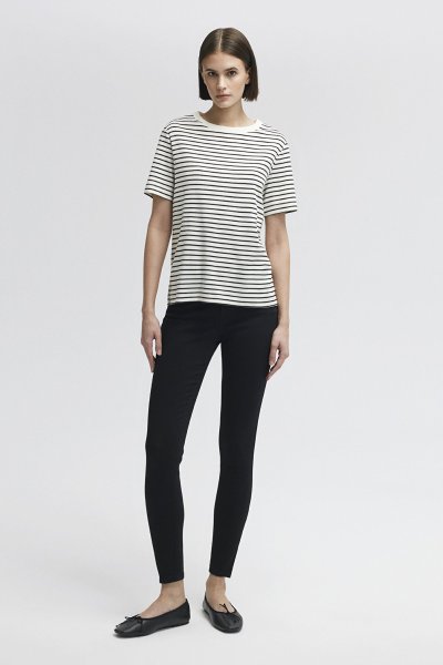 BİSİKLET YAKA TİŞÖRT  Siyah Çizgili