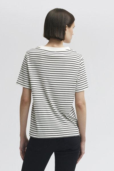 BİSİKLET YAKA TİŞÖRT  Siyah Çizgili