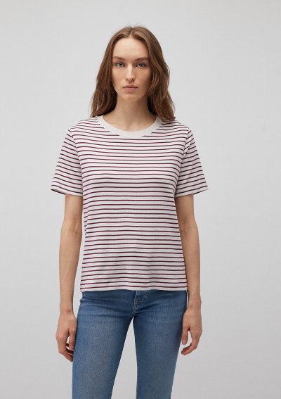 BİSİKLET YAKA TİŞÖRT  Grape Wine Stripe