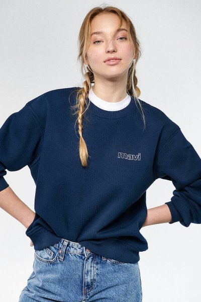 UZUN KOLLU SWEATSHIRT dress blues