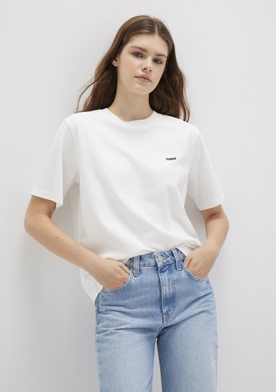 KISA KOLLU TİŞÖRT Kırık Beyaz