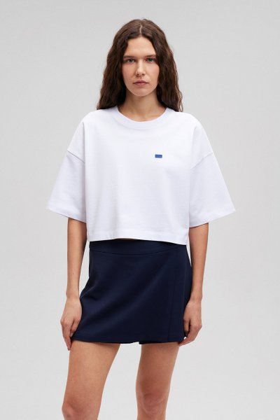 KISA KOLLU LOGO TİŞÖRT Beyaz