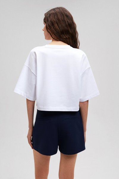 KISA KOLLU LOGO TİŞÖRT Beyaz