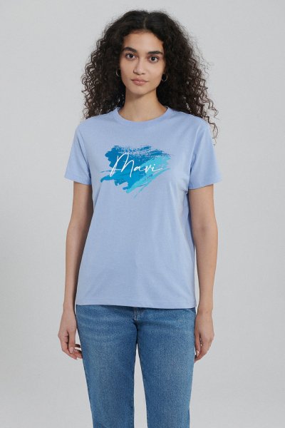 MAVI BASKILI  TIŞORT Lavender Lustre