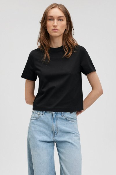 BISIKLET YAKA T-SHIRT Siyah