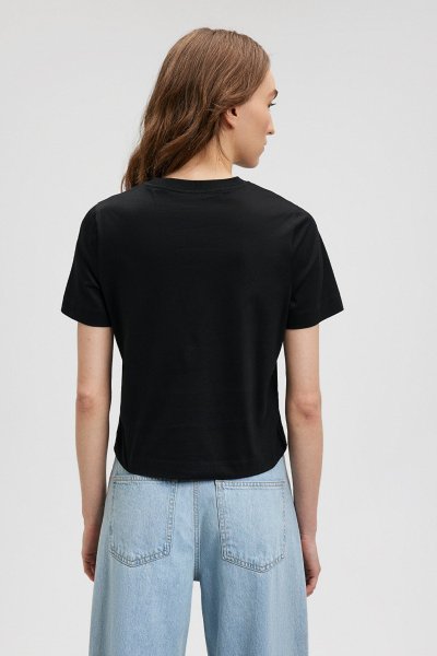 BISIKLET YAKA T-SHIRT Siyah