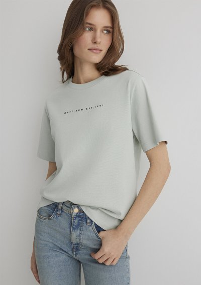 MAVİ BASKILI TİŞÖRT Sis Yeşil