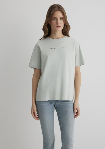 MAVİ BASKILI TİŞÖRT Sis Yeşil