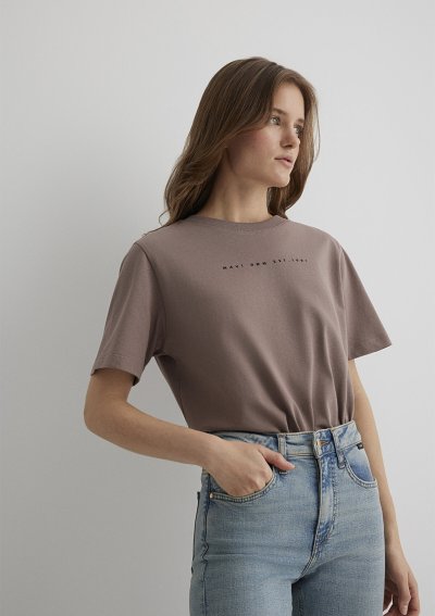 MAVİ BASKILI TİŞÖRT Deep Taupe