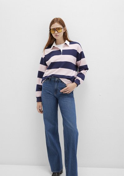 POLO YAKA MODELLI PENYE Chalk Pink Strip