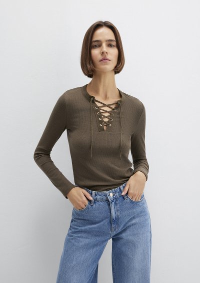 MODELLİ  UZUN KOL PENYE Koyu Kahve