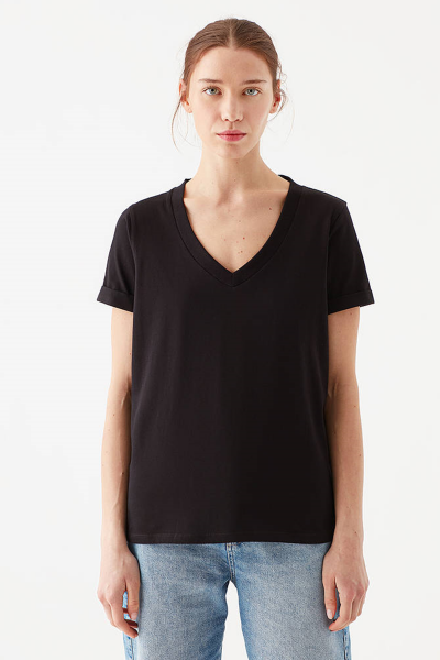 V YAKA BASIC TİŞÖRT Siyah