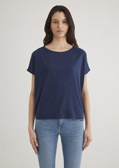 KISA KOL TİŞÖRT  İndigo Mavi