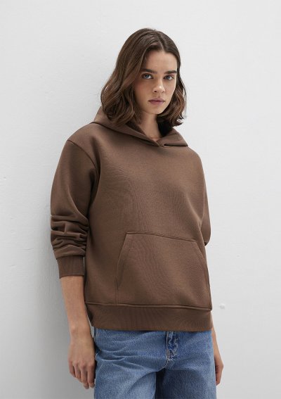 KAPİŞONLU SWEATSHIRT Toprak Kahve