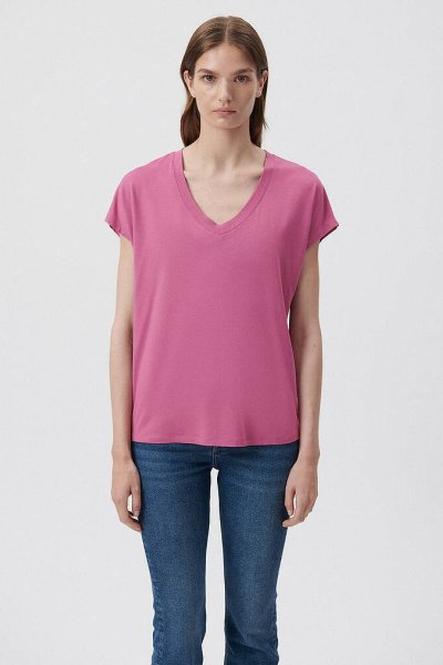 BASIC V YAKA PENYE Menekşe Pembesi