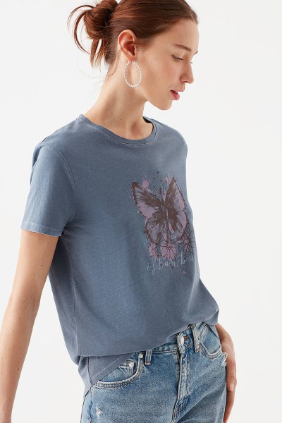 KELEBEK İSTANBUL TİŞÖRT Açık Mavi