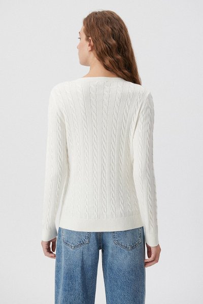 V YAKA KAZAK Kırık Beyaz