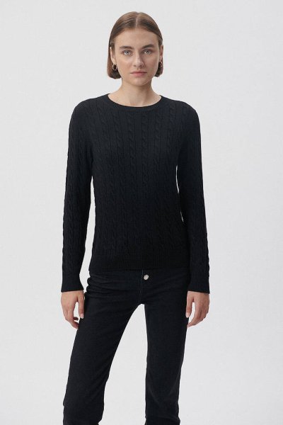 BİSİKLET YAKA KAZAK Siyah