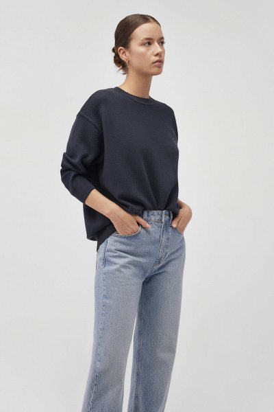 BISIKLET YAKA KAZAK Gökyüzü Lacivert