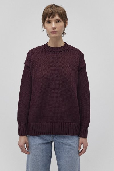 BISIKLET YAKA KAZAK Şarap Bordo