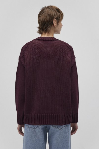 BISIKLET YAKA KAZAK Şarap Bordo