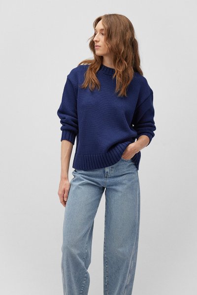 BISIKLET YAKA KAZAK Koyu Lacivert