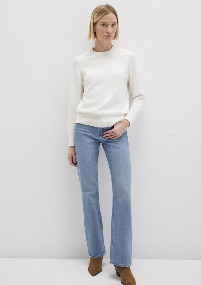 BİSİKLET YAKA KAZAK Kırık Beyaz