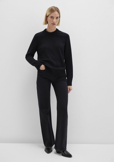 BİSİKLET YAKA KAZAK Siyah