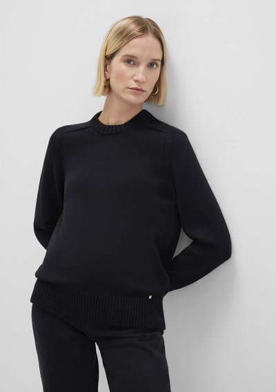 BİSİKLET YAKA KAZAK Siyah