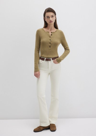 YARIM DÜĞMELİ KAZAK Gothic Olive