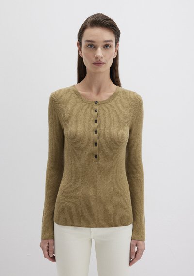 YARIM DÜĞMELİ KAZAK Gothic Olive