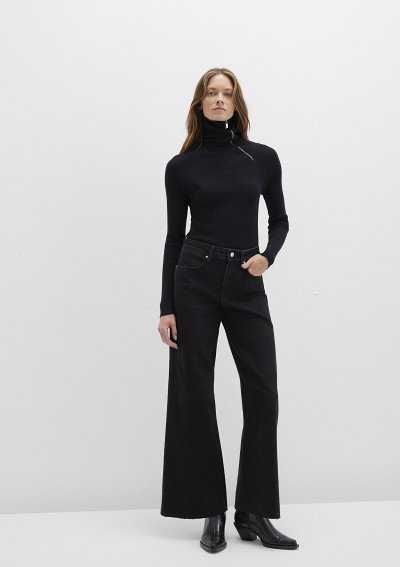 FERMUAR DETAYLI TRİKO Siyah